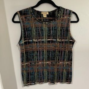 Multi color Plissé tank top